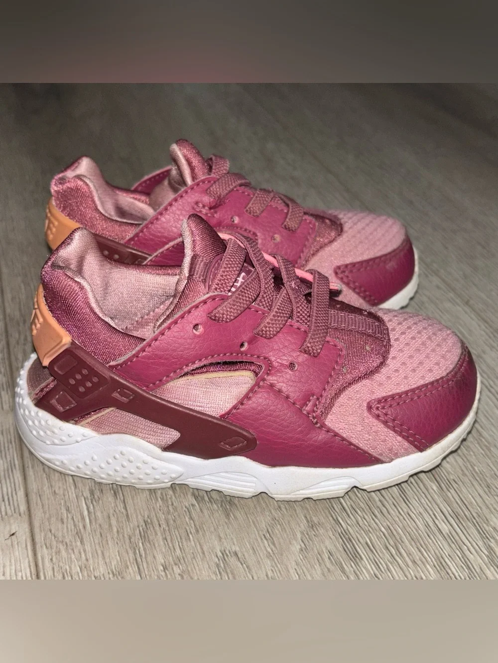 Nike Hurache Run TD Girls Shoes Wine Pink Sneakers 704952-604 sz 7